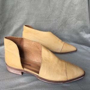 Free People Royale Flats Light Tan Leather 38